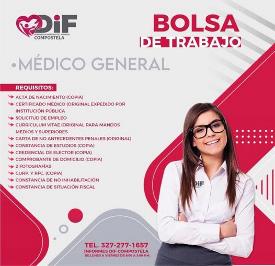 Puede ser una imagen de 1 persona y texto que dice "COMPOSTELA iF OE6anaHuи BOLSA DDETRABAJO MDICO GENERAL REQUISITOS: ACTA NACIMIENTO (COPIA) CERTIFICADO MEDICO (ORIGINAL EXPEDIDO POR INSTITUCIN PUBLICA DE EMPLEO CURRICULUM (ORIGINAL PARA MANDOS SUPERIORES CARTA DE NO ANTECEDENTES PENALES (ORIGINAL) CONSTANCIA DE ESTUDIOS (COPIA) ELECTOR (COPIA) COMPROBANTE DE DOMICILIO (COPIA) 2FOTOGRAFIAS CURP. (COPIA) CONSTANCIAD INHABILITACIN CONSTANCIA DE SITUACIN FISCAL DiF TEL. 327-277-1657 327- 1657 INFORMESDIFCOMPOSTELA COMPOSTELA NFORMES DE ELUNESA VIERNES 3:00 P.M."